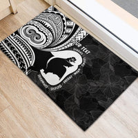 Mother's Day Rubber Doormat Polynesia Vintage Hibiscus - Black LT7 - Polynesian Pride