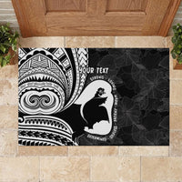 Mother's Day Rubber Doormat Polynesia Vintage Hibiscus - Black LT7 - Polynesian Pride