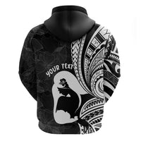 Mother's Day Zip Hoodie Polynesia Vintage Hibiscus - Black
