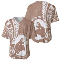 Mother's Day Baseball Jersey Polynesia Vintage Hibiscus - Brown