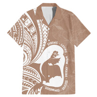 Mother's Day Family Matching Mermaid Dress and Hawaiian Shirt Polynesia Vintage Hibiscus - Brown