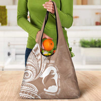 Mother's Day Grocery Bag Polynesia Vintage Hibiscus - Brown