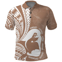 Mother's Day Polo Shirt Polynesia Vintage Hibiscus - Brown LT7 Brown - Polynesian Pride