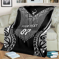 2025 Rugby Championship New Zealand Custom Blanket Poutama Motifs - Polynesian Pride