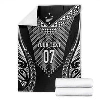 2025 Rugby Championship New Zealand Custom Blanket Poutama Motifs - Polynesian Pride