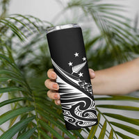 2025 Rugby Championship New Zealand Custom Skinny Tumbler Poutama Motifs - Polynesian Pride