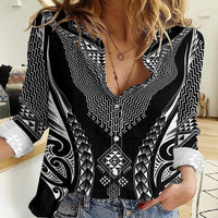 2025 Rugby Championship New Zealand Custom Women Casual Shirt Poutama Motifs - Polynesian Pride