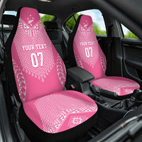 2025 Rugby Championship New Zealand Custom Car Seat Cover Poutama Motifs - Pink Out - Polynesian Pride