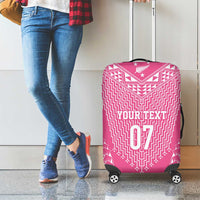 2025 Rugby Championship New Zealand Custom Luggage Cover Poutama Motifs - Pink Out - Polynesian Pride