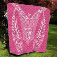 2025 Rugby Championship New Zealand Custom Quilt Poutama Motifs - Pink Out - Polynesian Pride