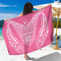 2025 Rugby Championship New Zealand Custom Sarong Poutama Motifs - Pink Out - Polynesian Pride