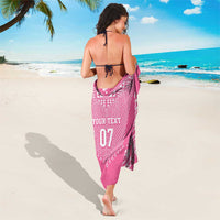 2025 Rugby Championship New Zealand Custom Sarong Poutama Motifs - Pink Out - Polynesian Pride