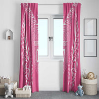 2025 Rugby Championship New Zealand Custom Window Curtain Poutama Motifs - Pink Out - Polynesian Pride