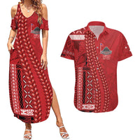 Samoa FAST Siapo Couples Matching Summer Maxi Dress and Hawaiian Shirt Tatau-Ulafala Vines - Polynesian Pride