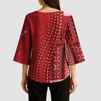 Samoa FAST Siapo Kimono Sleeve Blouse Tatau-Ulafala Vines - Polynesian Pride