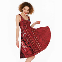 Samoa FAST Siapo Midi Dress Tatau-Ulafala Vines - Polynesian Pride