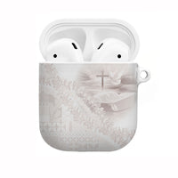 Samoa Lotu Tamaiti White Prayers AirPods Case Floral Mamanu Siapo LT7 White - Polynesian Pride