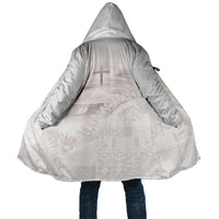 Samoa Lotu Tamaiti White Prayers Cloak Floral Mamanu Siapo LT7 Unisex White - Polynesian Pride