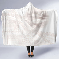 Samoa Lotu Tamaiti White Prayers Hooded Blanket Floral Mamanu Siapo LT7 One Size White - Polynesian Pride