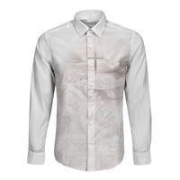 Samoa Lotu Tamaiti White Prayers Long Sleeve Button Shirt Floral Mamanu Siapo LT7 Unisex White - Polynesian Pride