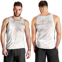 Samoa Lotu Tamaiti White Prayers Men Tank Top Floral Mamanu Siapo LT7 - Polynesian Pride