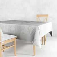 Samoa Lotu Tamaiti White Prayers Tablecloth Floral Mamanu Siapo LT7 - Polynesian Pride