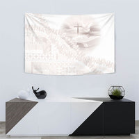 Samoa Lotu Tamaiti White Prayers Tapestry Floral Mamanu Siapo LT7 - Polynesian Pride