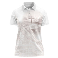 Samoa Lotu Tamaiti White Prayers Women Polo Shirt Floral Mamanu Siapo LT7 Female White - Polynesian Pride