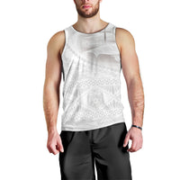 Tonga White Sunday Fakame Men Tank Top Tokelaufeletoa Kupesi LT7 - Polynesian Pride