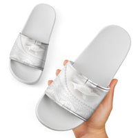 Tonga White Sunday Fakame Slide Sandals Tokelaufeletoa Kupesi LT7 - Polynesian Pride