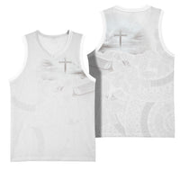 Niue White Sunday Tapu Fanau Basketball Jersey Fiti Pua Mix Hiapo Tapa LT7 - Polynesian Pride