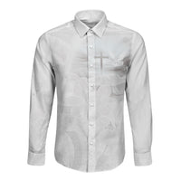 Niue White Sunday Tapu Fanau Long Sleeve Button Shirt Fiti Pua Mix Hiapo Tapa LT7 Unisex White - Polynesian Pride