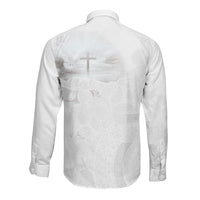 Niue White Sunday Tapu Fanau Long Sleeve Button Shirt Fiti Pua Mix Hiapo Tapa LT7 - Polynesian Pride