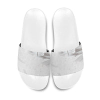 Niue White Sunday Tapu Fanau Slide Sandals Fiti Pua Mix Hiapo Tapa LT7 White - Polynesian Pride