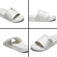 Niue White Sunday Tapu Fanau Slide Sandals Fiti Pua Mix Hiapo Tapa LT7 - Polynesian Pride