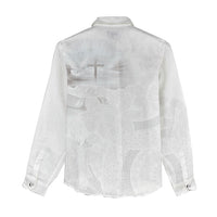 Niue White Sunday Tapu Fanau Women Casual Shirt Fiti Pua Mix Hiapo Tapa LT7 - Polynesian Pride