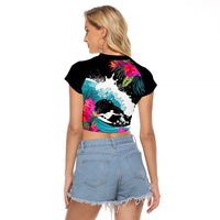 Hawaii Surfing Raglan Cropped T Shirt Triple Crown Rides The Waves LT7 - Polynesian Pride