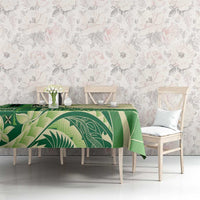 Samoa Siapo Mamanu Tablecloth Plumeria Emerald Motifs