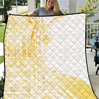 Samoa Siapo Mamanu Quilt Plumeria Fancy Gold Motifs LT7 Gold - Polynesian Pride