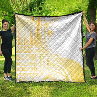 Samoa Siapo Mamanu Quilt Plumeria Fancy Gold Motifs LT7 - Polynesian Pride