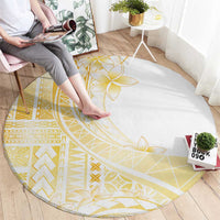 Samoa Siapo Mamanu Round Carpet Plumeria Fancy Gold Motifs LT7 - Polynesian Pride