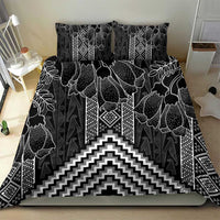 Aotearoa Taniko Pattern Bedding Set Poutama Mix Kowhai Flowers