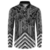 Aotearoa Taniko Pattern Button Sweatshirt Poutama Mix Kowhai Flowers