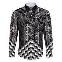 Aotearoa Taniko Pattern Family Matching Long Sleeve Bodycon Dress and Hawaiian Shirt Poutama Mix Kowhai Flowers