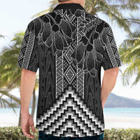 Aotearoa Taniko Pattern Hawaiian Shirt Poutama Mix Kowhai Flowers