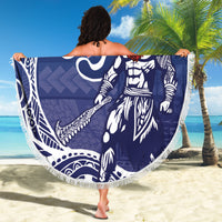 Samoa Manuia le Aso Tuto'atasi Siapo Motif Beach Blanket Warrior with Nifo Oti