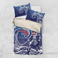 Samoa Manuia le Aso Tuto'atasi Siapo Motif Bedding Set Warrior with Nifo Oti