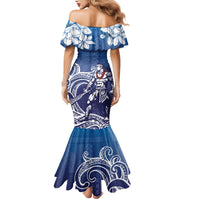 Samoa Manuia le Aso Tuto'atasi Siapo Motif Mermaid Dress Warrior with Nifo Oti LT7 - Polynesian Pride
