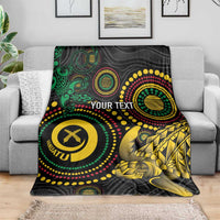 Vanuatu Personalized Aboriginal Arts Blanket Turtle and Iguana Special - Polynesian Pride