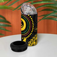 Vanuatu Personalized Aboriginal Arts 4 in 1 Can Cooler Tumbler Turtle and Iguana Special - Polynesian Pride